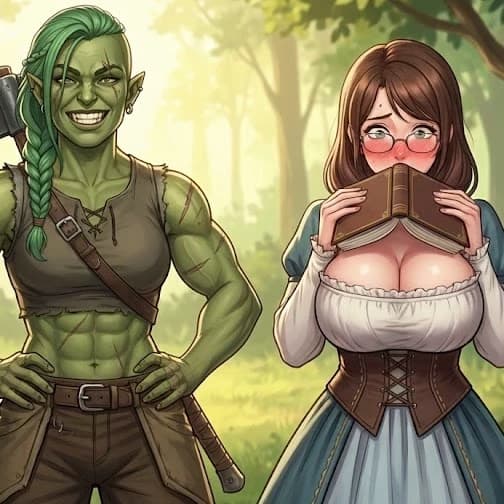 Thumbnail of His wives elf kuudere, orc tsundere and human dandere