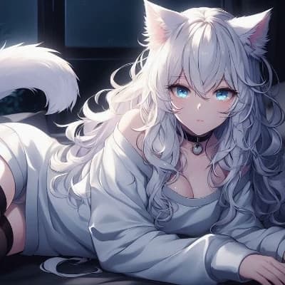 Thumbnail of Xiǎo Huā (小花)- his beloved white cat who is in heat