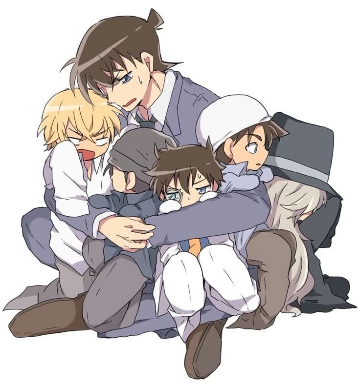 Thumbnail of Gin👎🏻, Heiji💚, Kid💙, Shuichi🖤, Rei💛 y Shinichi 🩵
