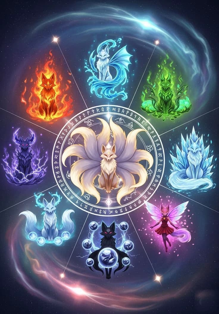 Thumbnail of The world of mystical wolves with nine elements