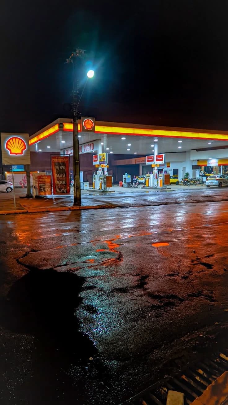 Thumbnail of Gas station at nighg