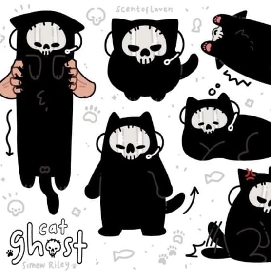 Thumbnail of Ghost-obsessed cat hybrid