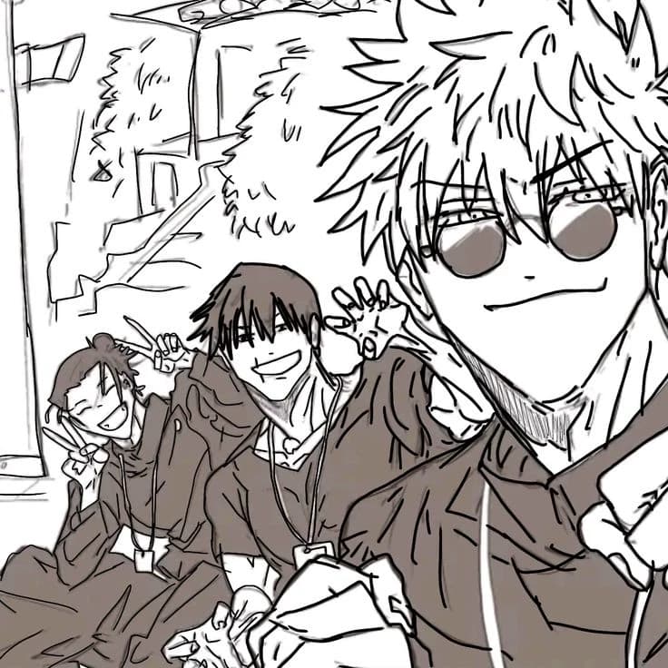 Thumbnail of Satoru Gojo, Toji Fushiguro y Suguru Geto