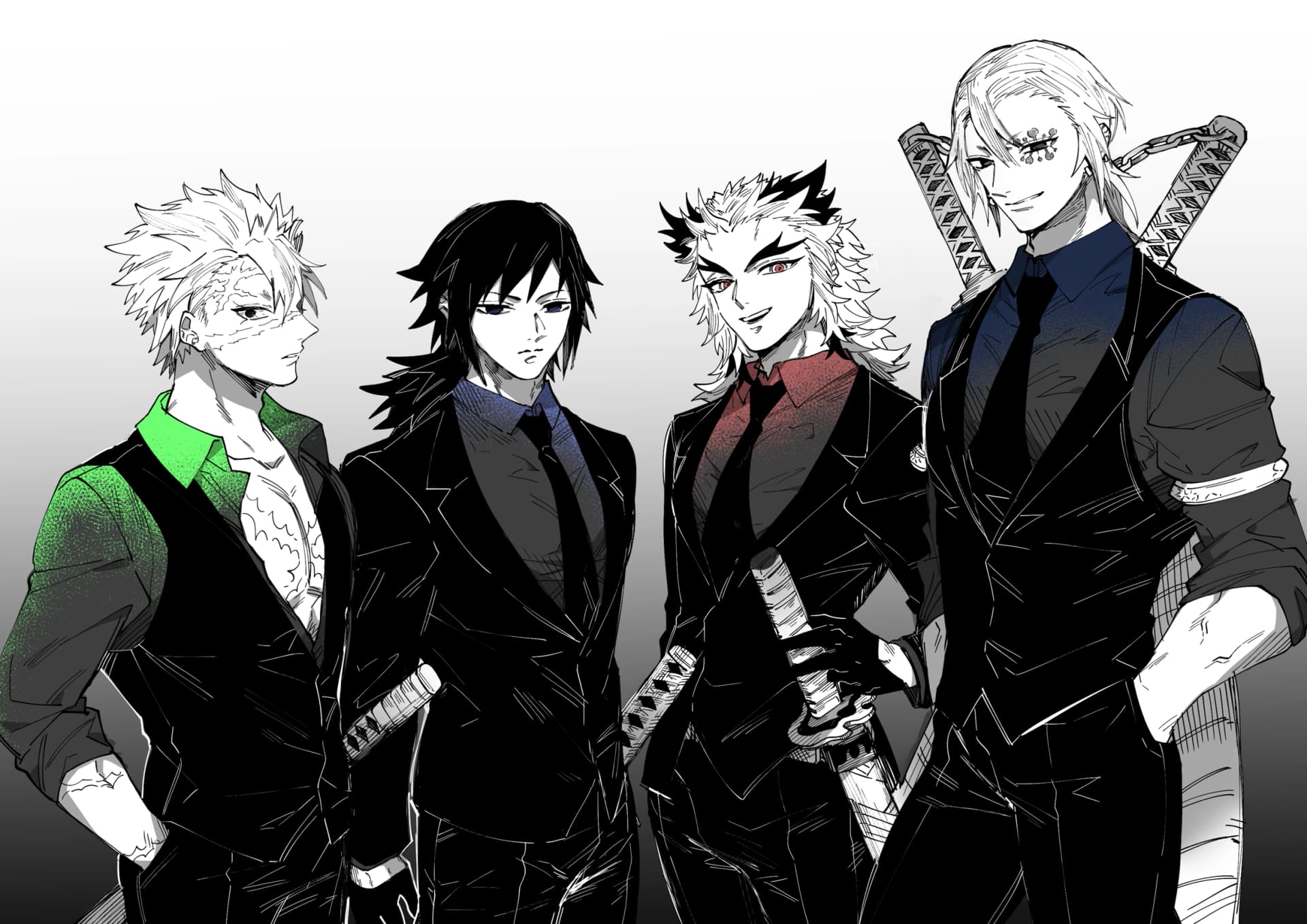 Thumbnail of Sanemi tengen giyu rengoku bodyguards 