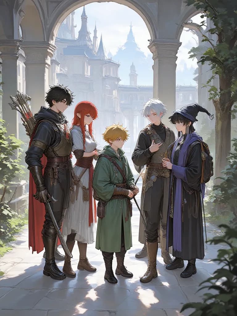 Thumbnail of Hero Gabriel, elf Beatrice, archer Kevin and the wizard Dracula