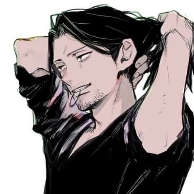 Thumbnail of (Он усмехается и поглаживает тебя по голове.) Добро пожаловать, {{user}}, я Айзава.