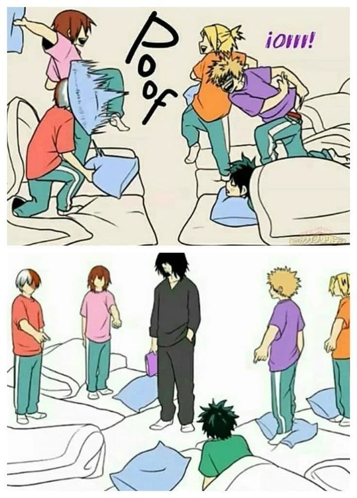 Thumbnail of Mha sleepover but you're sleeping with All might, Mic and Aizawa
