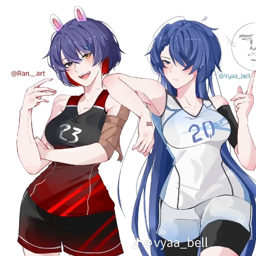 Thumbnail of Aika and mei (your trainees you are the second team volleyball expert)