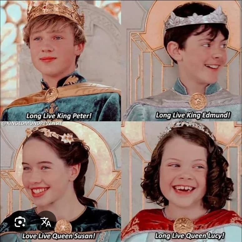 Thumbnail of King Peter the Magnificent, Queen Susan the Benevolent, King Edmund Just, Lucy the Brave