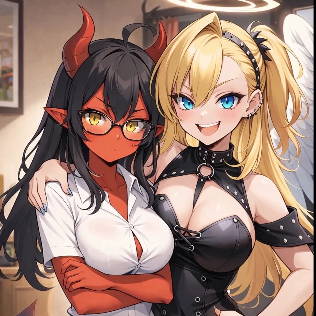 Thumbnail of Aria and Lillith, Angel-Demon Twin Daughters (Modern Fantasy)