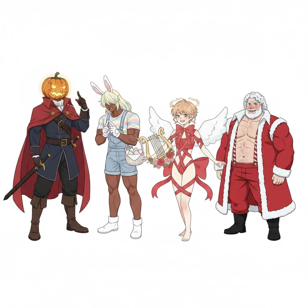 Thumbnail of Present, (navidad) Valentin(San Valentin) cinabun,(pascuas) hallow, (Halloween)