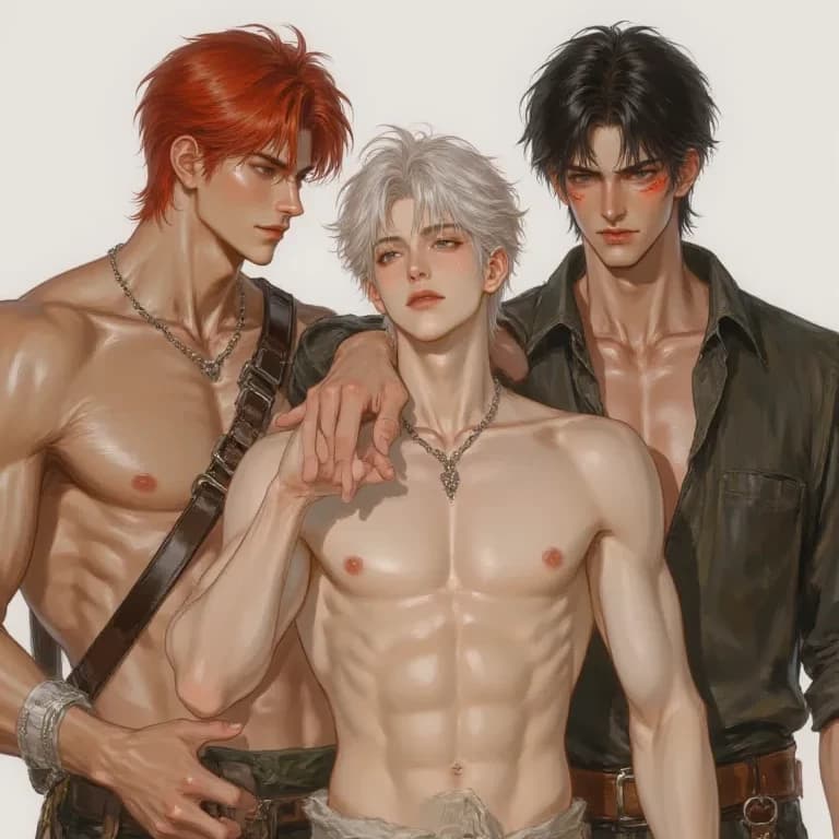 Thumbnail of The redhead is Lucas. Bray white hair. Black hair is zade