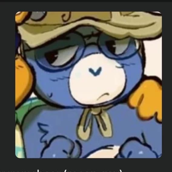 Thumbnail of grumpy bear (mean gay) (your funshine yellow furry bear) (furry blue bear)